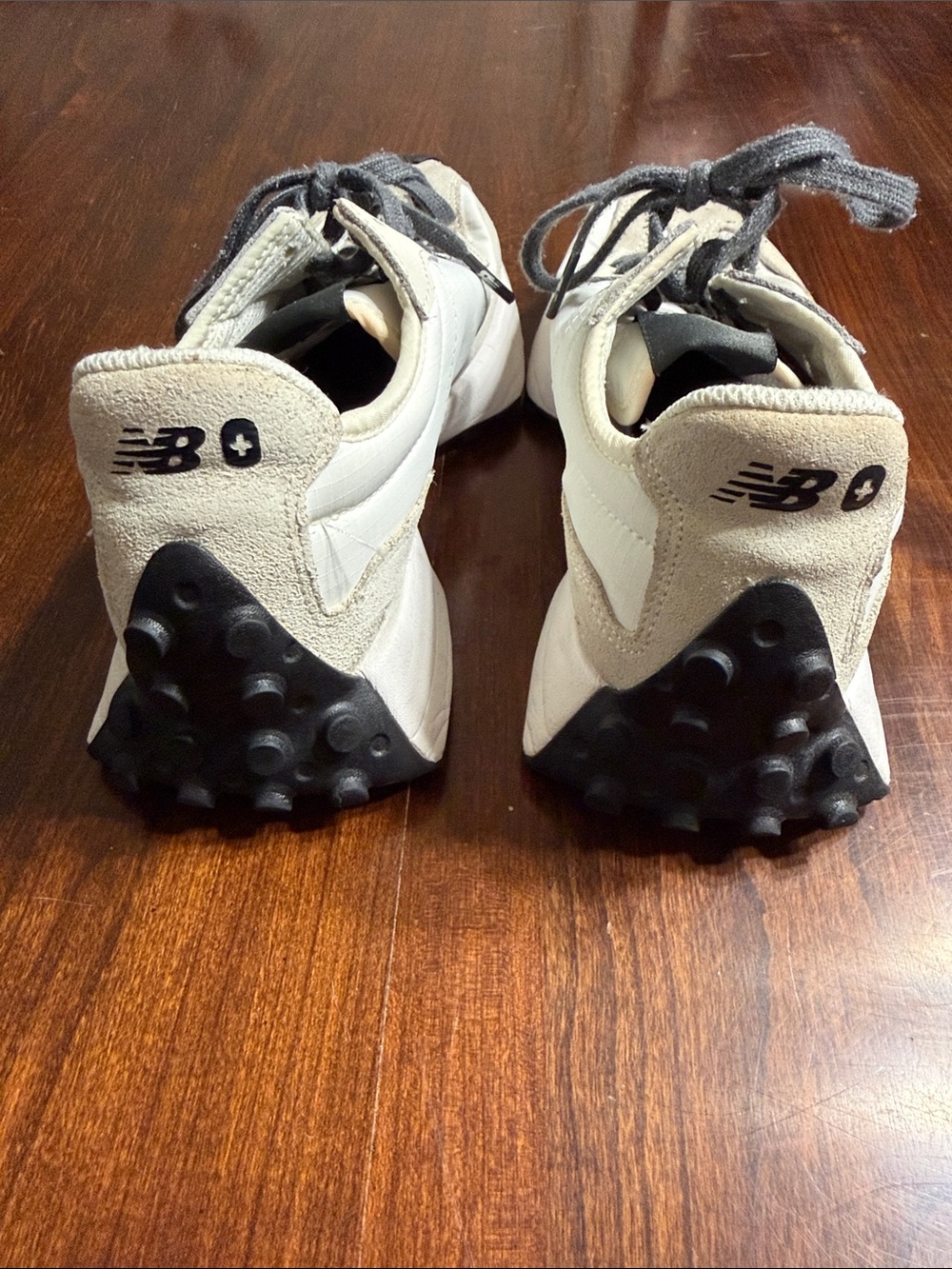 New Balance White and Gray Retro Runner Sneakers - Picture 2 of 5